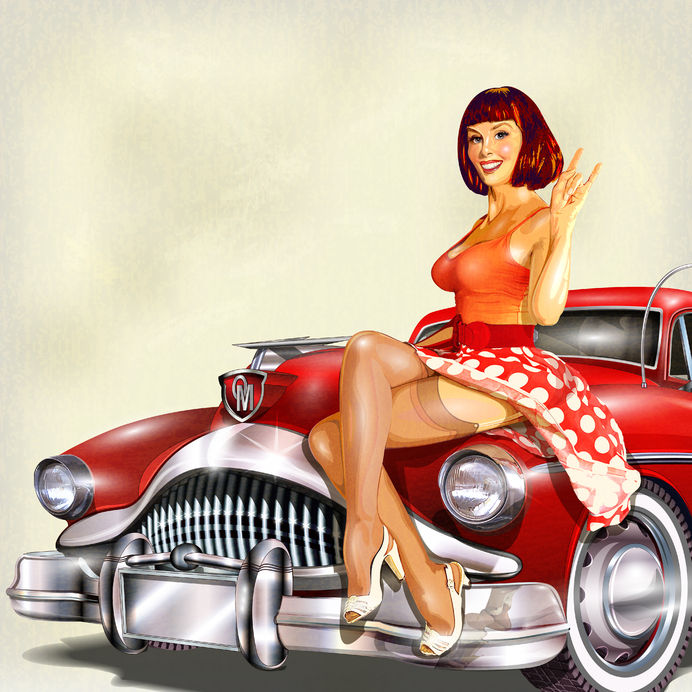 Retro Vintage Pin-Up Girl